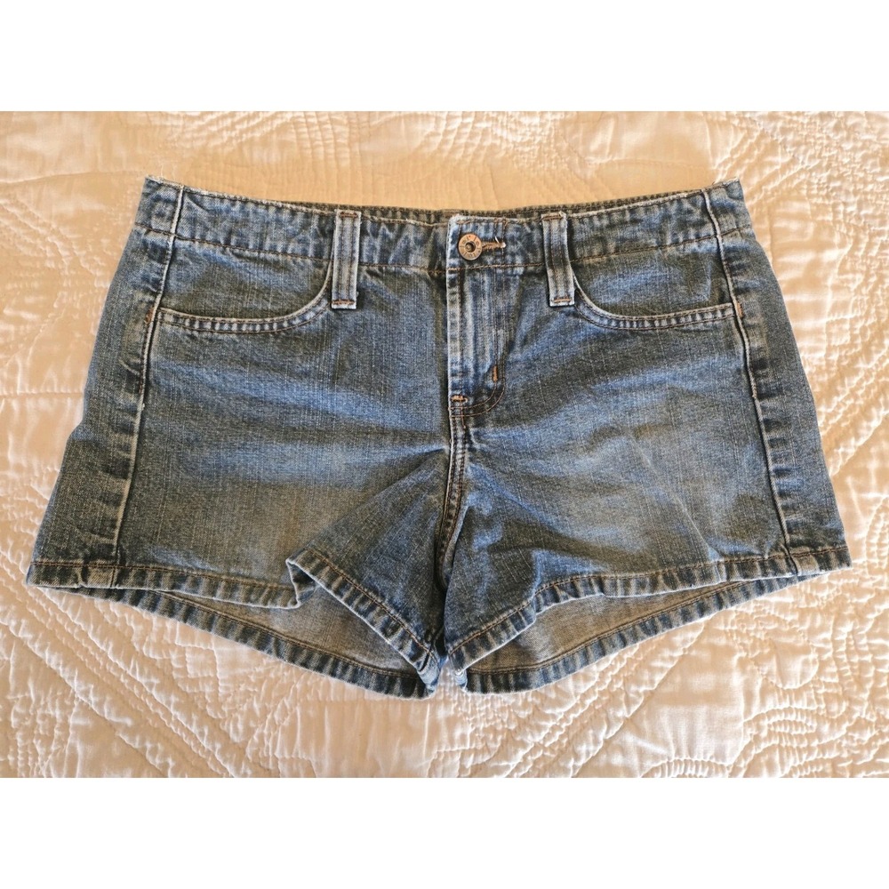 LEI Vintage Y2k Denim Short Shorts Size 9 Medium Wash Low Rise